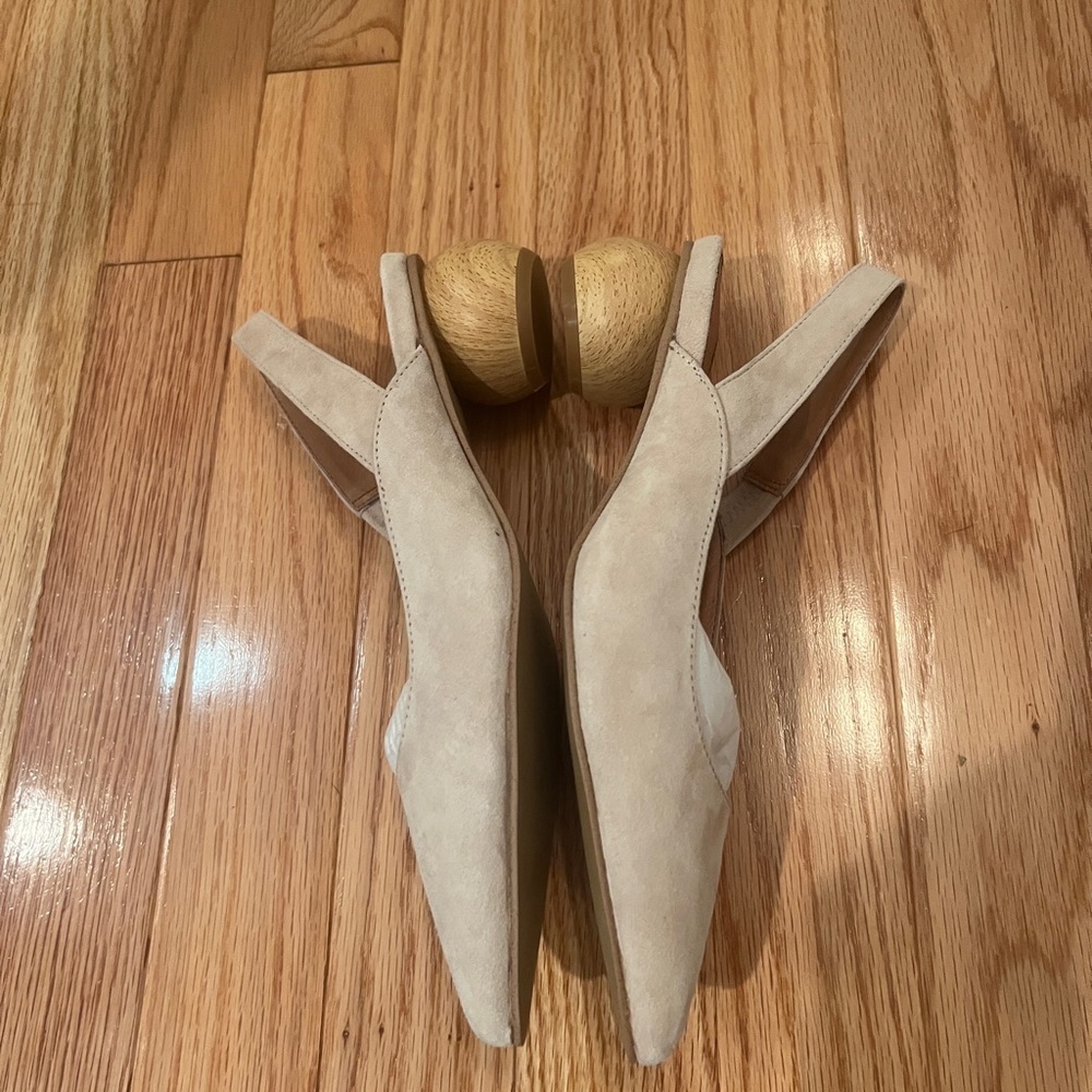 NIB Matiko Circa Peach Pointed Toe Slingback Wood… - image 6